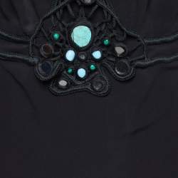 Pre Owned Chloe Black Silk beaded Detail Top M