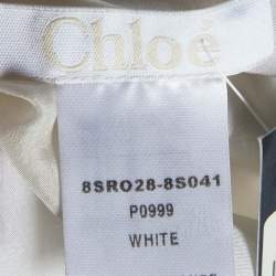 Pre Owned Chloe White Cotton Paneled Mini Dress L