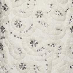 Chloe Ecru Silk Embellished Detail Shift Dress M