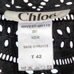 Pre Owned Chloe Black Cutwork Cotton Button Front Shirt L