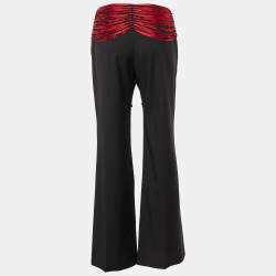 Pre Owned Chloe Black Wool Ribbon beaded Waist Detail Trousers M