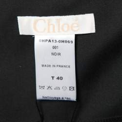 Pre Owned Chloe Black Wool Ribbon beaded Waist Detail Trousers M
