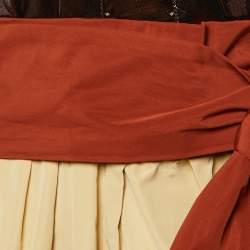 Pre Owned Chloé Brown Lurex & Cotton Ruffled Mini Dress L