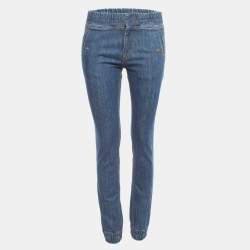 Chloe Blue Denim Elastic Waist Jeans S Waist 28"
