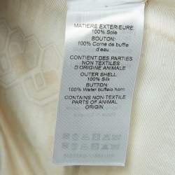 Chloe White Print Silk Open Front Belted Long Coat M