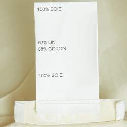 Pre Owned Chloe Cream Crystals Embellished Silk & Linen Blend Sleeveless Top M