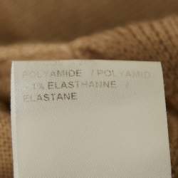 Pre Owned Chloe Seed Brown Wool V-Neck Sweater Midi Dress S