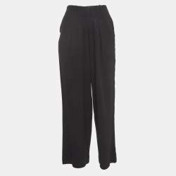 Chloé Black Leather & Nubuck Paneled Cropped Biker Pants S Chloe