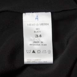 مملوكة مسبقًا Chloe Black Crepe Silk Round Neck Shirt XS