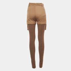 Pre Owned Chloe Brown Pocket Detail Knit Trousers S