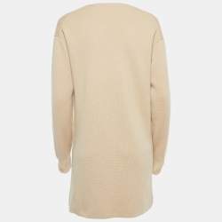 Pre Owned Chloé Light Brown Cashmere Sweater Mini Dress S
