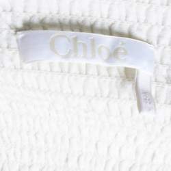 Pre Owned Chloé Cream Wool Off-Shoulder Long Dress S