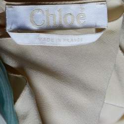 Chloé  Multicolor Striped Silk Crepe Off-The-Shoulder Blouse L