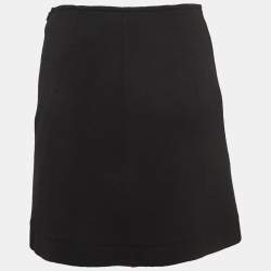 Chloe Black Wool Knit Button Detail Mini Skirt S