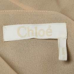 Pre Owned Chloe Black Crinkle Silk Tie-Up Detail Ruffled Midi Dress S