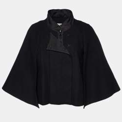 Chloe Black Wool Blend Cape Jacket M