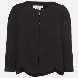Chloe Black Crepe Flared Sleeve Blouse L