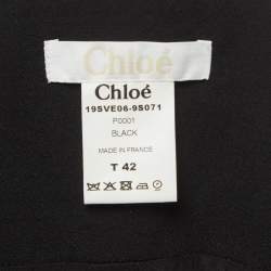 Chloe Black Crepe Flared Sleeve Blouse L