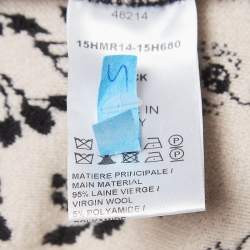 Pre Owned Chloe Black Floral Intarsia Knit V-Neck Mini Dress M