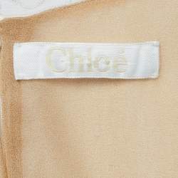 مملوكة مسبقًا Chloe Cream Silk Lace Trim Midi Dress M