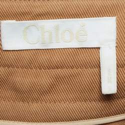 Pre Owned Chloe Brown Wool Pocket Detail Knit Trousers S