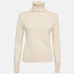 Chloe Cream Cashmere Wool Knit Turtle Neck Sweater XS