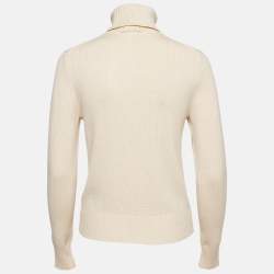 Chloe Cream Cashmere Wool Knit Turtle Neck Sweater XS
