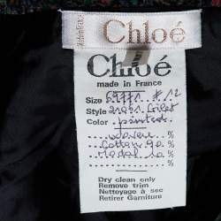 Pre Owned Chloe Vintage Multicolor Floral Velvet Vest L
