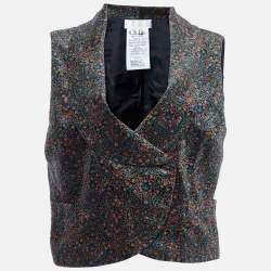 Pre Owned Chloe Vintage Multicolor Floral Velvet Vest L
