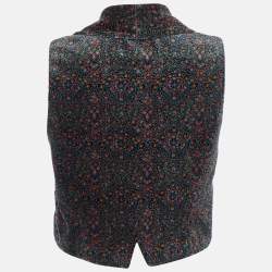 Pre Owned Chloe Vintage Multicolor Floral Velvet Vest L