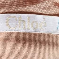 Chloe Cyan Blue Silk Pleated Midi Skirt M