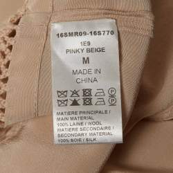 Pre Owned Chloe Beige Crochet Trim Wool Knit Sleeveless Maxi Dress M