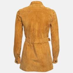 Pre Owned Chloe Brown Suede Belted Jacket S