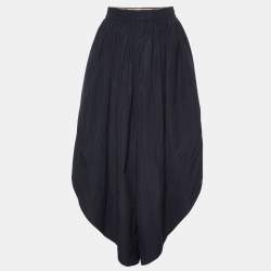 Pre Owned Chloe Black Cotton Pleated Gaucho Pants S