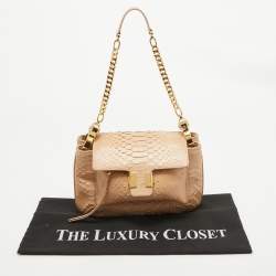 Chloe Beige Python and Leather Amelia Shoulder Bag