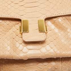 Chloe Beige Python and Leather Amelia Shoulder Bag