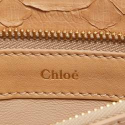 Chloe Beige Python and Leather Amelia Shoulder Bag