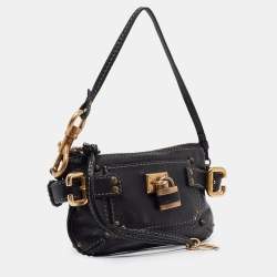 Pre Owned Chloe Black Leather Paddington Pochette Bag