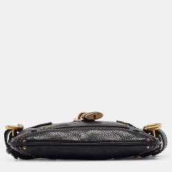 Pre Owned Chloe Black Leather Paddington Pochette Bag