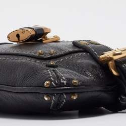 Pre Owned Chloe Black Leather Paddington Pochette Bag
