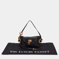 Pre Owned Chloe Black Leather Paddington Pochette Bag