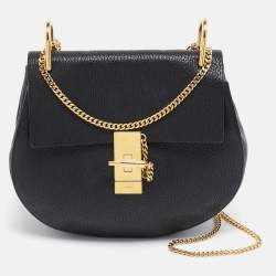 Pre Owned Chloe Black Leather Medium Drew Shoulder Bag