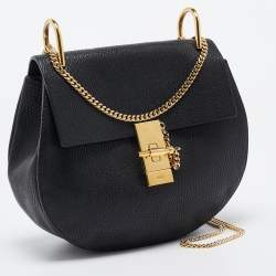 Pre Owned Chloe Black Leather Medium Drew Shoulder Bag