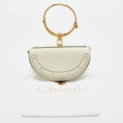 Chloe Off White Leather Nile Minaudiere Crossbody Bag