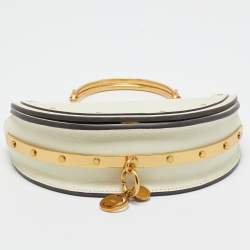 Chloe Off White Leather Nile Minaudiere Crossbody Bag