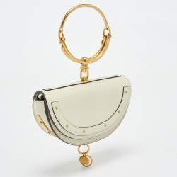 Chloe Off White Leather Nile Minaudiere Crossbody Bag