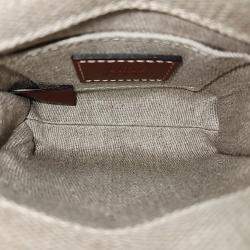 Pre Owned Chloe Beige Canvas Mini Woody Convertible Tote Bag