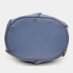 Chloe Blue Leather Mini Tulip Bucket Bag 