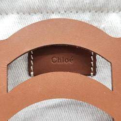 Chloe Beige/Brown Leather and Canvas Kayan Cabas Tote Bag