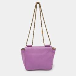 Pre Owned Chloe Purple Leather Small Elsie Shoulder Bag